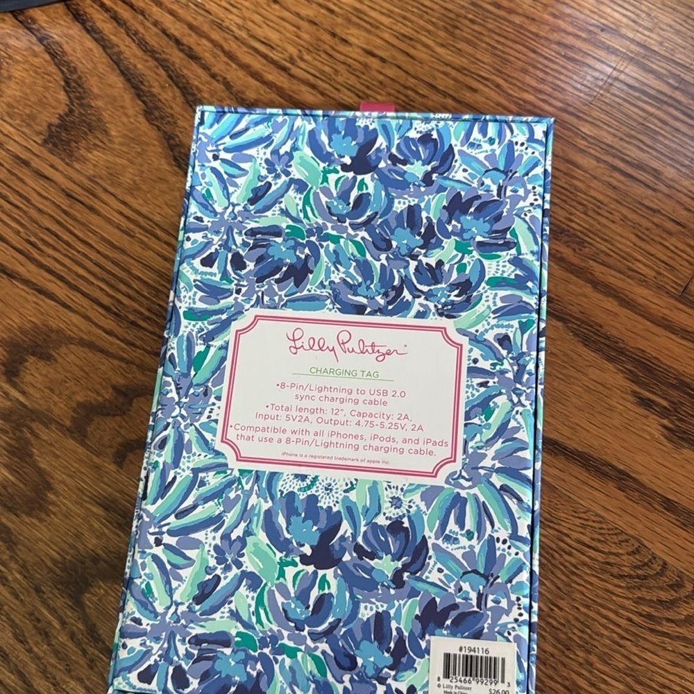Lilly Pulitzer charging tag in high maintenance print NWT in box - Picture 5 of 6